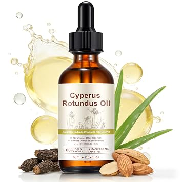 Cyperus Rotundus Oil, Cyperus Rotundus Oil for Hair Removal, Reduces Unwanted Hair Growth, Moisturizing Soothing Skin, Shrink Pores, Reducing Body Hair Growth Cypress Rotundus Oils for All Skin Types