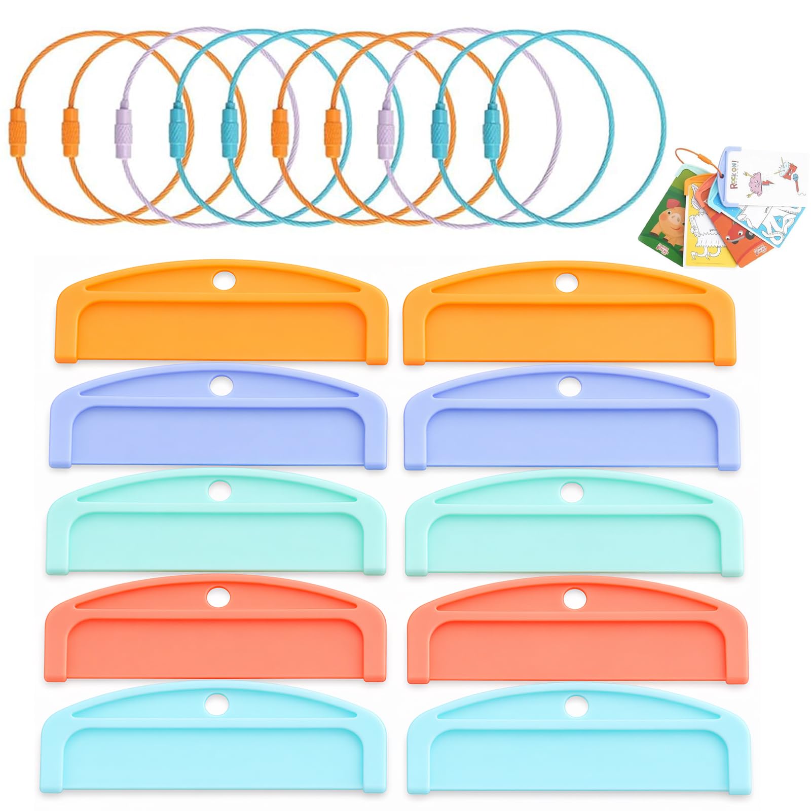 10PCS Yoto Card Holder, with Rings, Reusable Card Organiser for Kids Travel