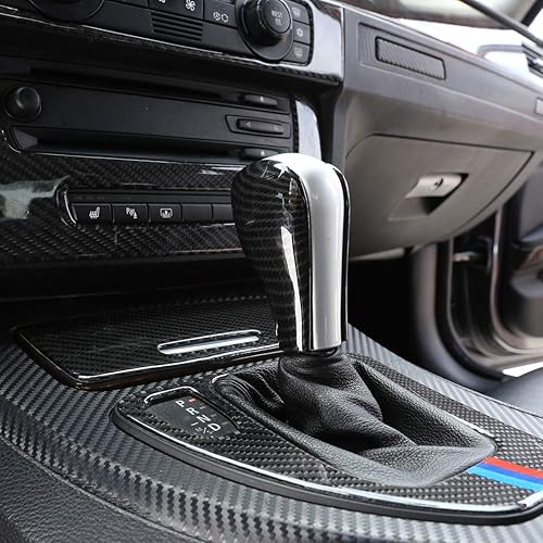 Miniatura 4 de YIWANG Cubierta de la perilla de la palanca de cambios de estilo de fibra de carbono para BMW Serie 5 E60 2004-2007 Accesorios de automóvil