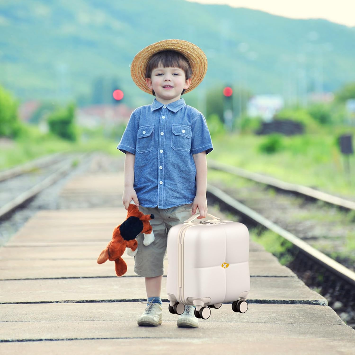 MGB 14 Inch Underseat Carry On Luggage with Wheels Free Boarding Personal Item Suitcases with TSA-Approved Hardshell Lightweight Carry On Bag for Short Travel, Cream - Image 8