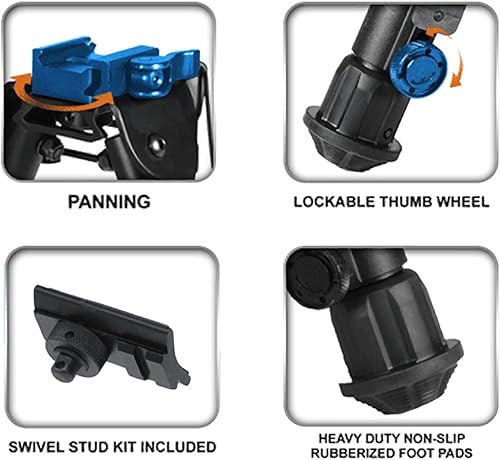 Miniatura 5 de UTG - Bípode OP táctico Montaje de palanca QD Altura 59 pulgadas - 73 pulgadas