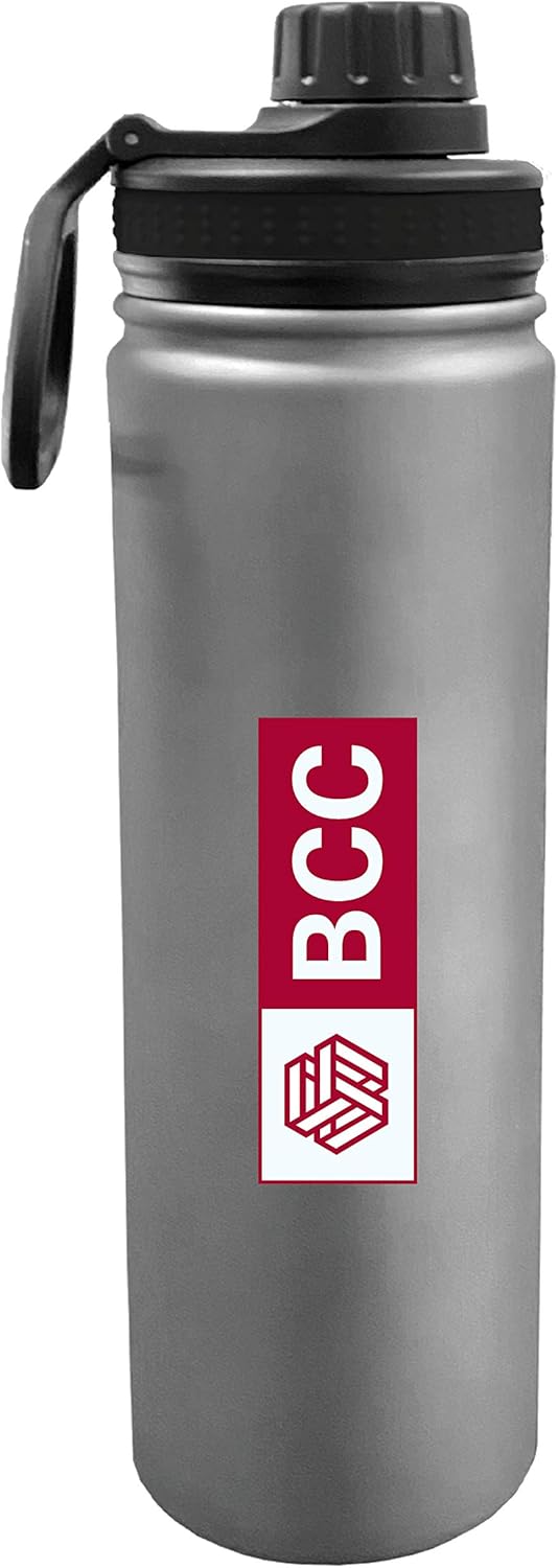 The Fanatic Group Burlington County College Dual Walled Stainless Steel Sports Bottle, Design-2 - Silver
