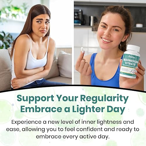 Miniatura 9 de Cápsulas de citrato de magnesio para apoyar el sueño y el estreñimiento, complejo de magnesio vegano con L-teanina y vitamina B6 para una alta