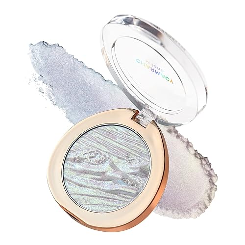 CHARMACY Paleta de maquillaje Chameleon con purpurina, iluminador iluminador de contorno de color crema brillante, iluminador iluminador de larga