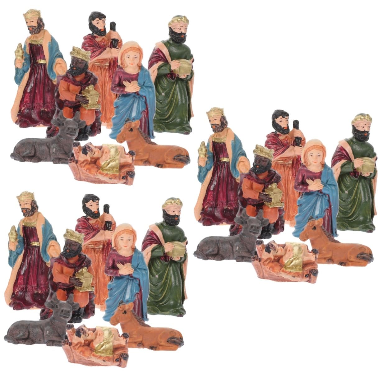 TOPBATHY 3 Sets Handgefertigte Weihnachtskrippe Aus Harz Mit Jesus Und Maria Krippenszene Ornamente Religiöses Für Zuhause