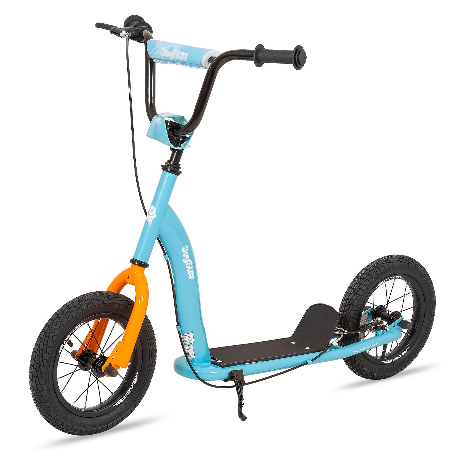 JOYSTAR Kick Scooter for Kids 5+ Teens & Youth, Lightweight Kids Scooter with Adjustable Handlebar, 2 Wheel Scooter for Boys & Girls, 12" Inflatable Wheels Rear V Brakes, Blue