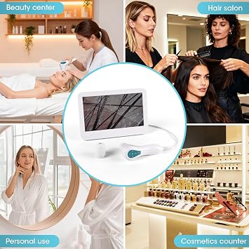 Scalp Camera with 12 Inch HD Screen, Skin Hair Analyzer with 50X/200X Lenses, High-Definition Scalp Analysis Machine, Profesional Skin Diagnosis Machine for Home & Salon Use