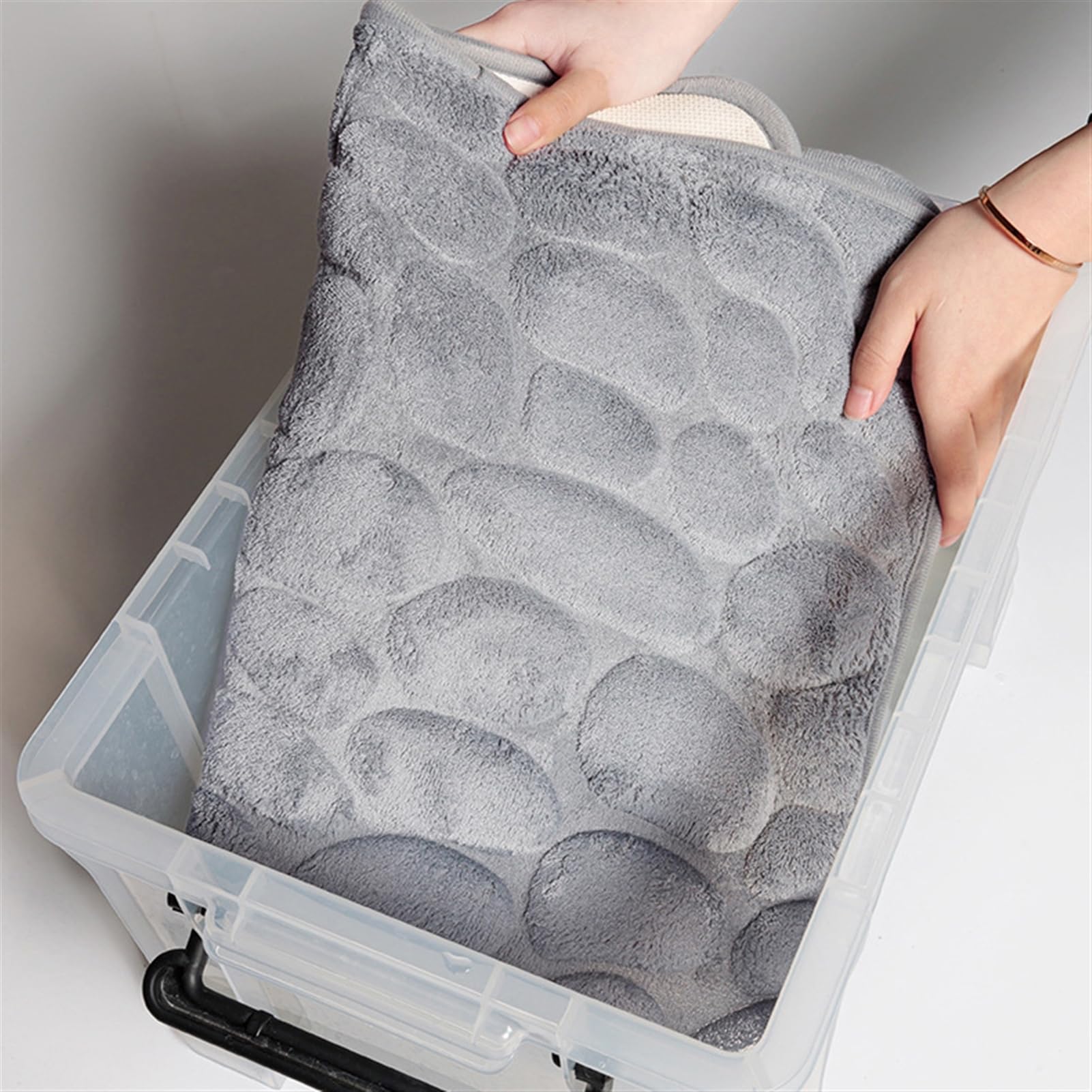 Badematte Sets 3 Stück rutschfest Waschbar Badezimmerteppich Weicher Memory Foam Badteppich Wasserabsorbierend Schwarz