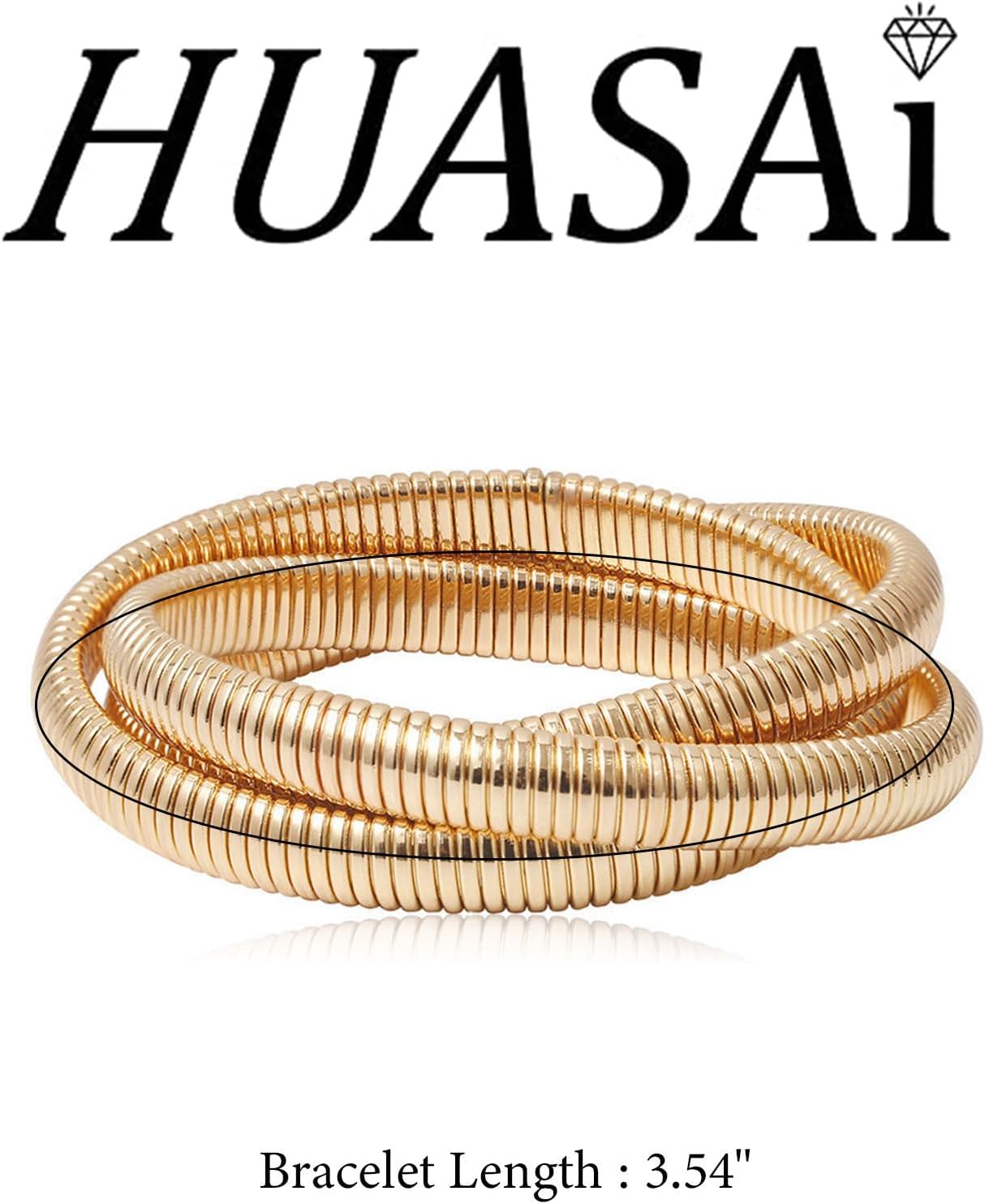 HUASAI Gold Bangles for Women Non Tarnish Chunky Gold Bracelets Trendy Stackable Gold Bracelet Set Minimalist Jewelry Gift - Image 7