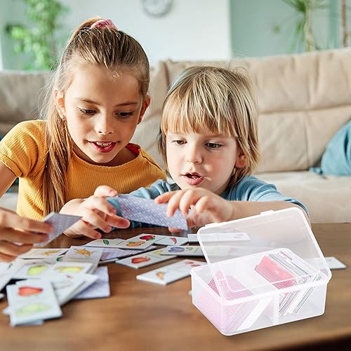 Miniatura 5 de PATIKIL Caja de almacenamiento de tarjetas de béisbol más de 1800 unidades, paquete de 6 organizadores transparentes para tarjetas deportivas,