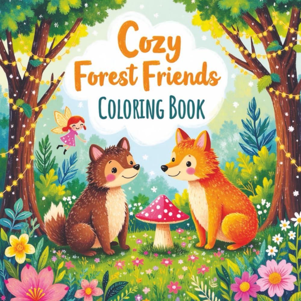Cozy Forest Friends Coloring Book: A Relaxing Woodland Coloring Book