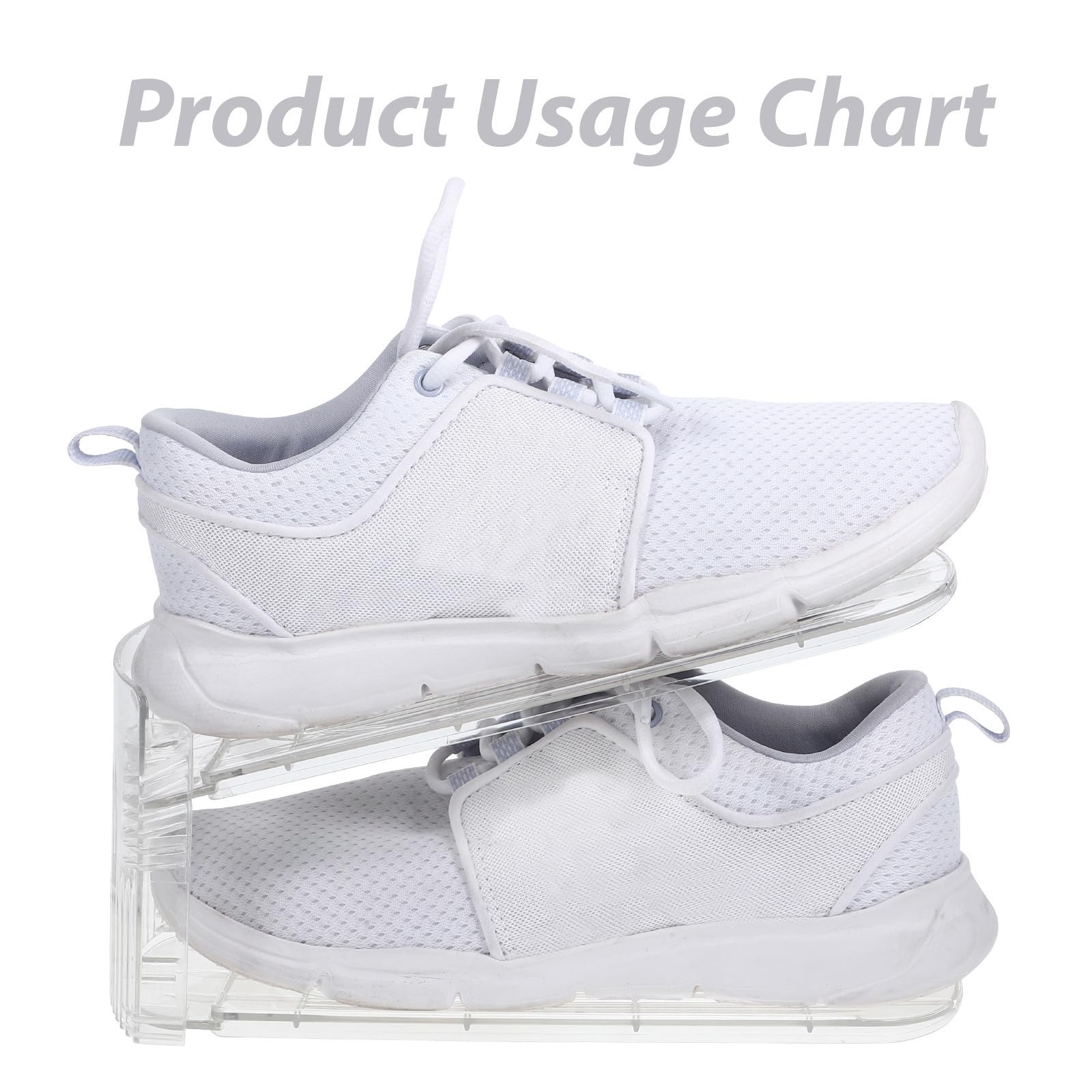 TEHAUX 6 Pièces Rangement à Chaussures D'entrée, Emplacements pour Chaussures, Double Couche, Abs, Hauteur Réglable, pour Entrée et Chambre, Portable et Léger