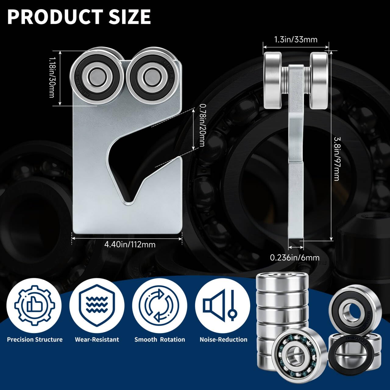 4-Wheel Trolley Assembly Rollers.Strut Channel Rollers Trolley.for use with 1-5/8" Wide and All 1-5/8" or Taller Strut Channel. — Amazon image 2