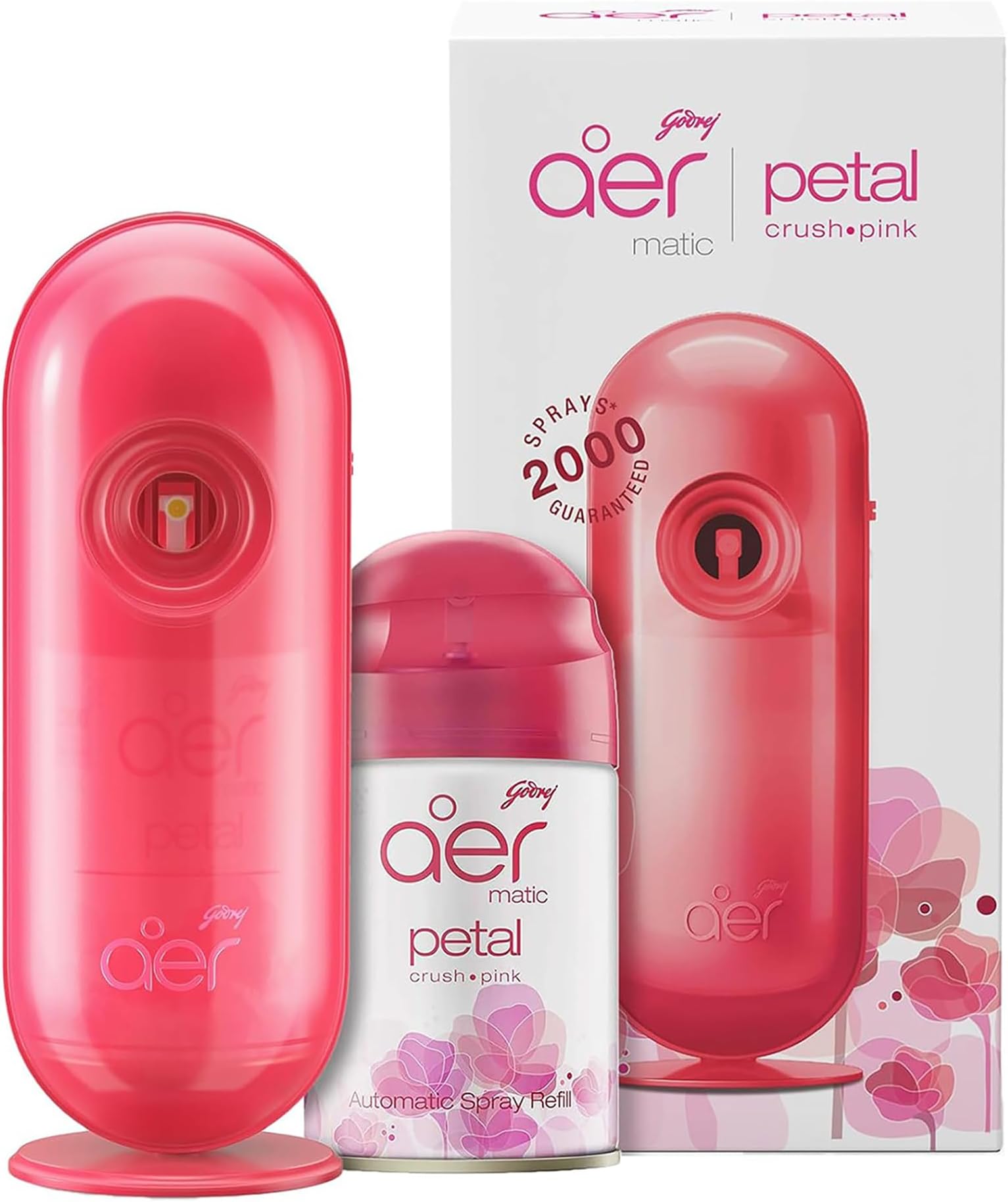 Matic, Automatic Air Freshener Kit With Flexi Control - Petal CrUSh Pink (225 Ml)