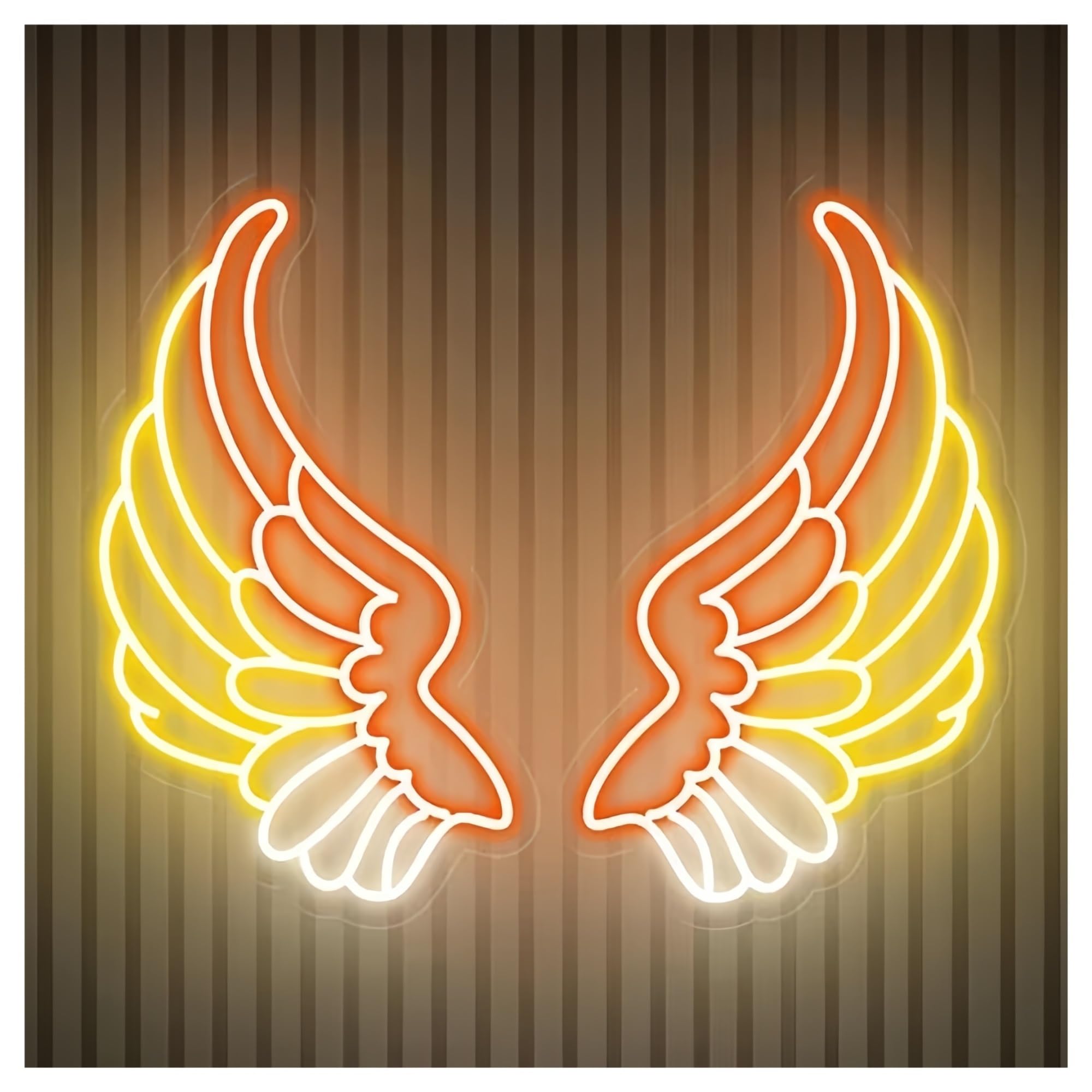SHOUXI Sign Lamp Angel Wings Neon Signs Rainbow Gradient Wing LED Sign for Bedroom Dreamy Ambiance Decor(E,80CM)