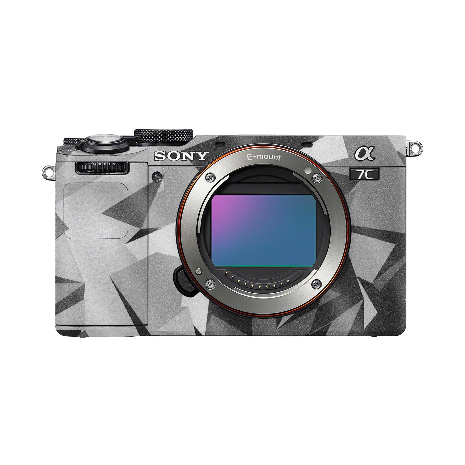 Glossy Glitter Camera Skin Compatible with Sony A7C Mark II (2023) - Mono Camo - Premium 3M Vinyl Protective Wrap Decal Cover - Easy to Apply | Crafted in the USA by MightySkins
