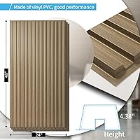 Vista 22 de Art3d Panel de pared de listones, panel texturizado acanalado 3D 12-Azulejos 19.7 x 19.7 pulgadas. - Nogal