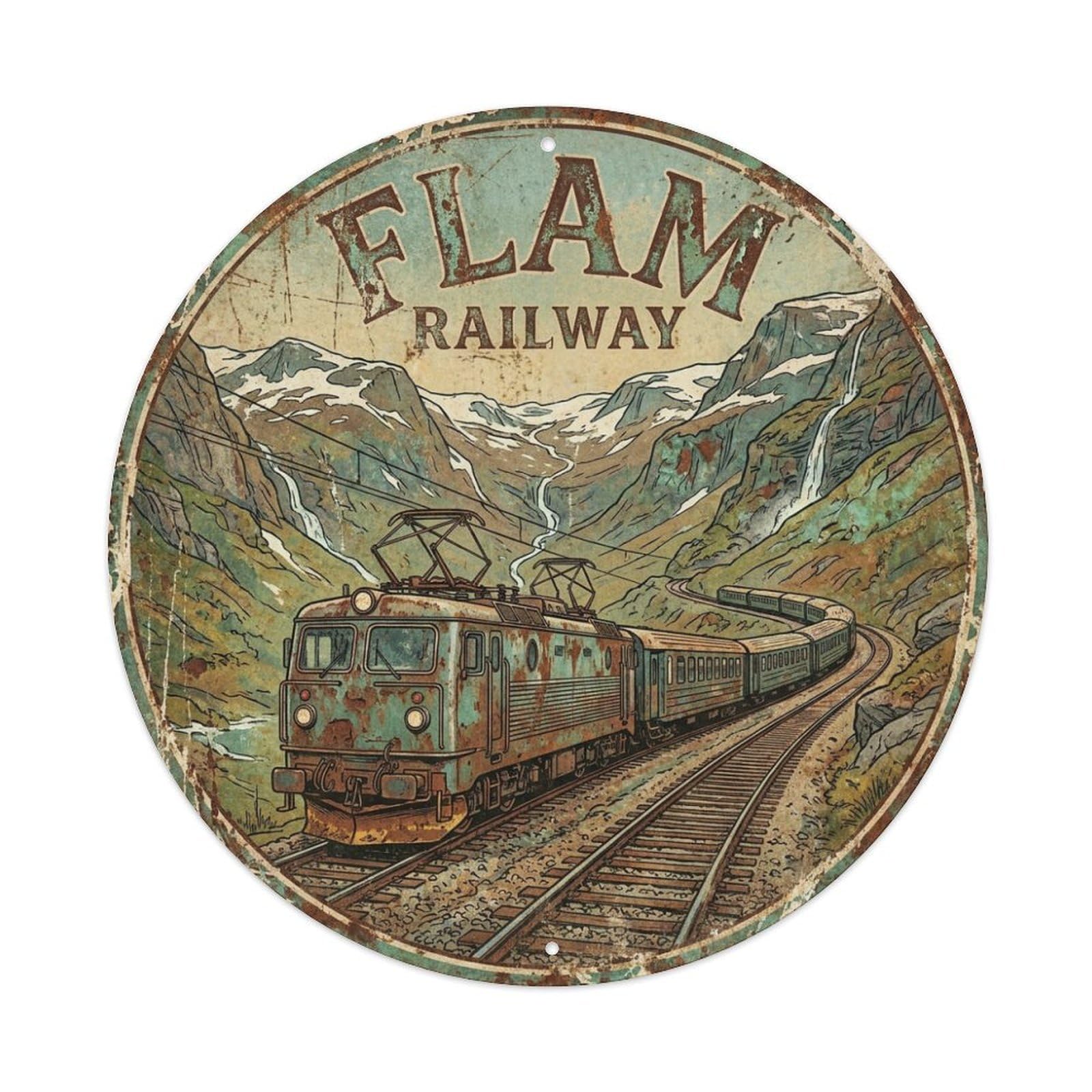 Metal Tin Sign Norway Vintage Travel Flam