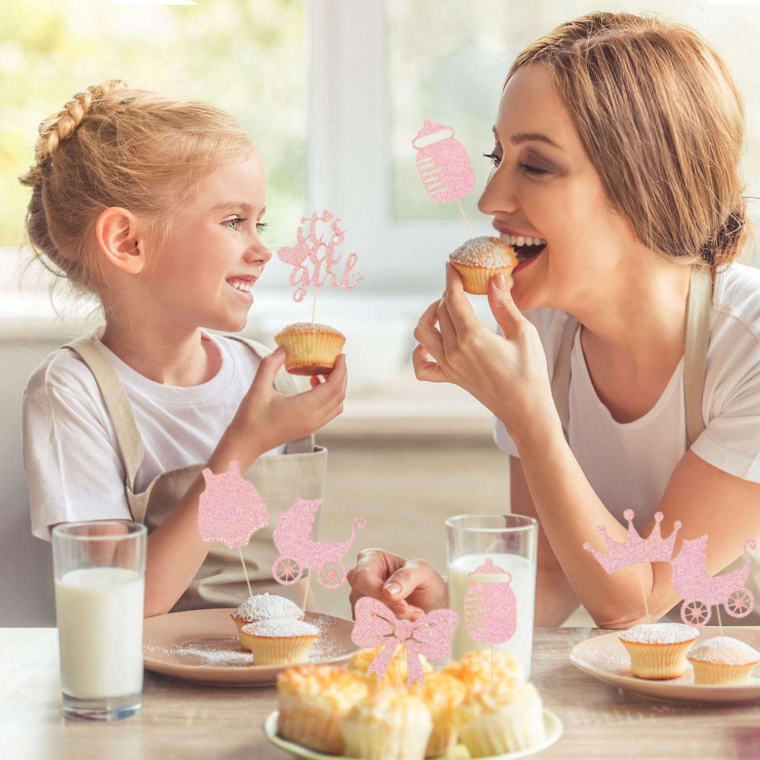 36 Inserts à Cupcakes Décoratifs - Motifs Bébé & Dessert - Pour Baby Shower, Fête Des Filles