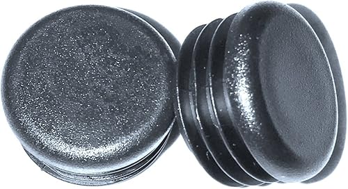 Tapón redondo de plástico negro de 1 1/8 pulgadas (14-20 Ga - 0.96"-1.05" de diámetro interior), tapas de extremo de 1 1/8 pulgadas - Inserto de