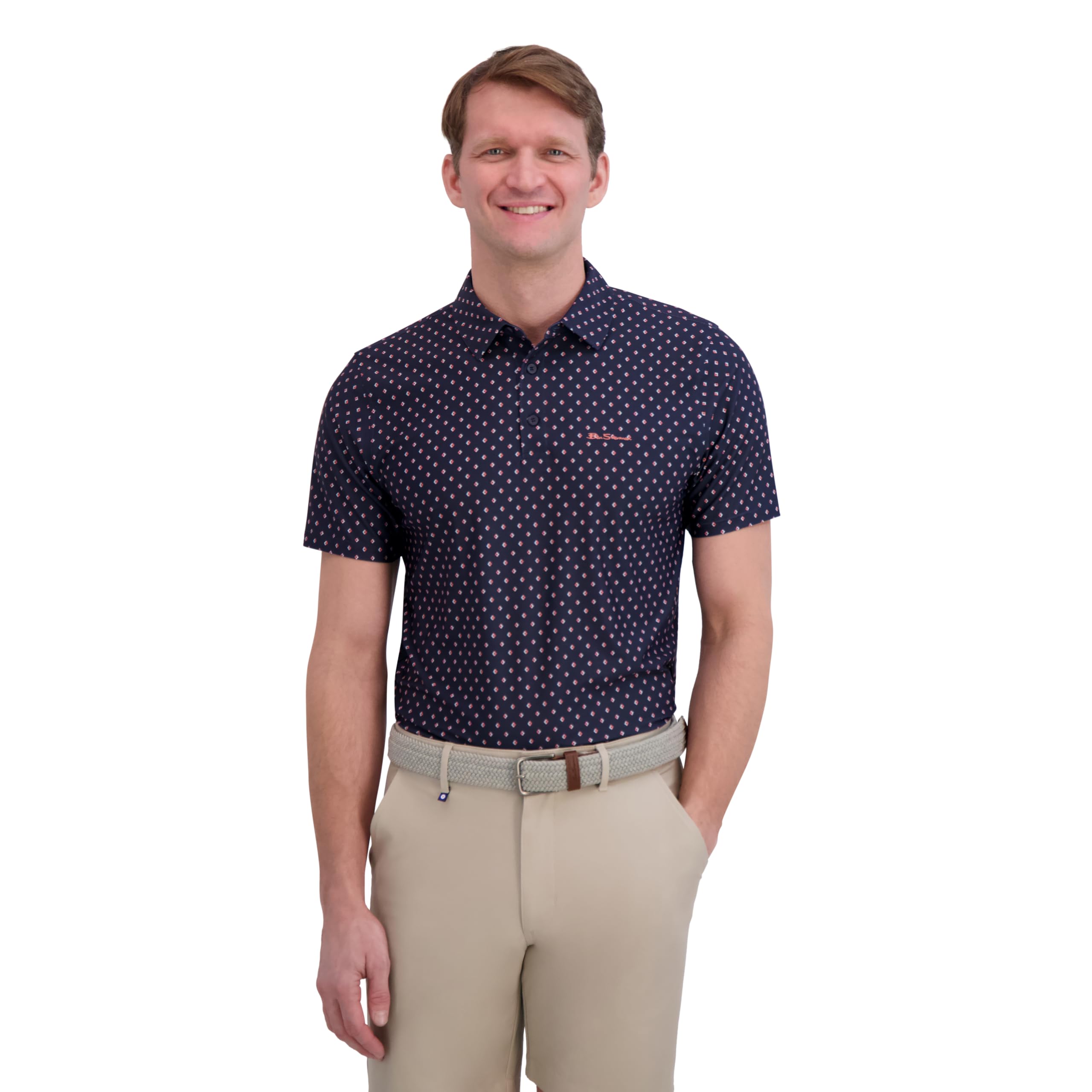 Ben Sherman Performance Golf Shirts– Stretch, Extra Soft Fabric, Moisture-Wicking, Odor Resistant Camicie Uomo
