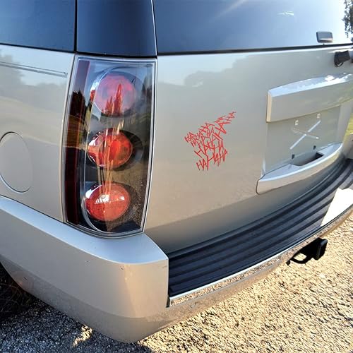 Miniatura 3 de Moioee 2 piezas de calcomanías Joker Haha para parabrisas de coche, calcomanías serias y malvadas para ventana de carrocería, parachoques, portátil,