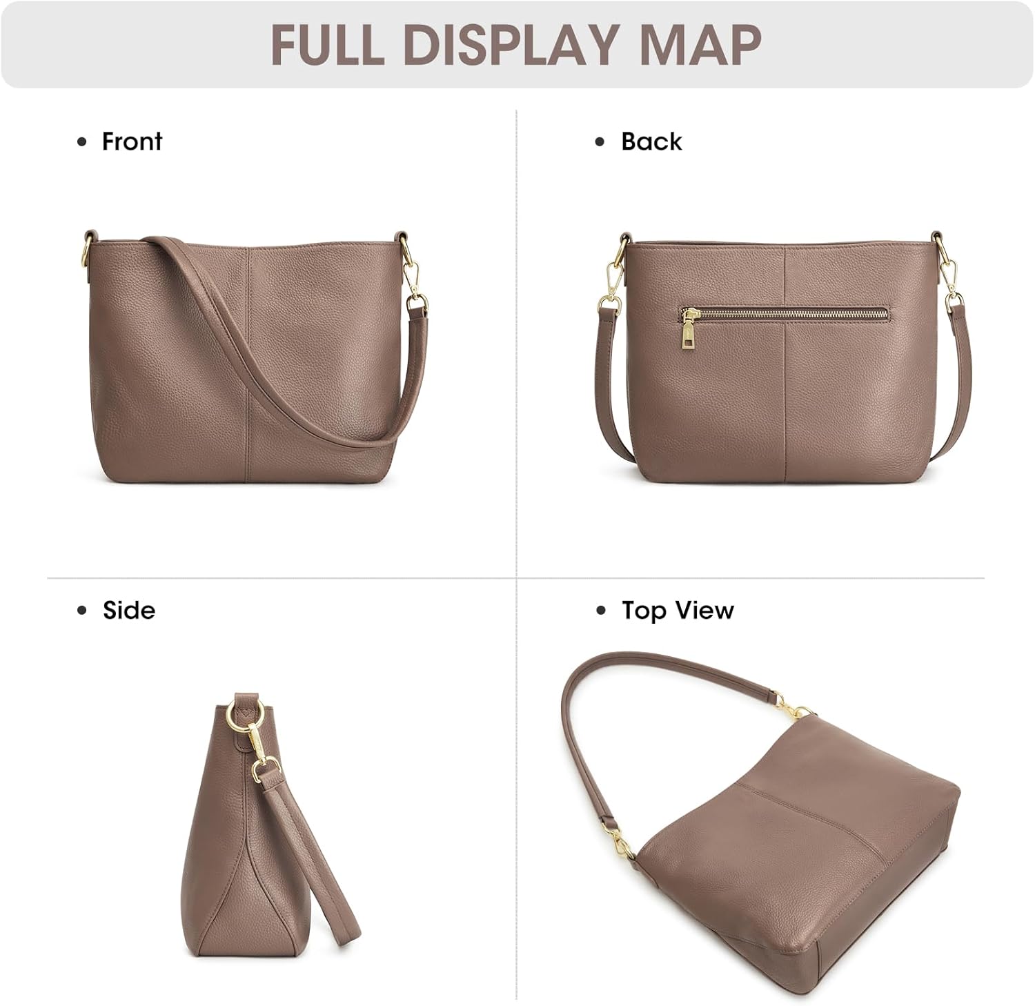 Kattee Leather Crossbody Bags for Women, Crossbody Purses for Women, Women's Handbags Hobo Bag with Adjustable Strap - Image 6