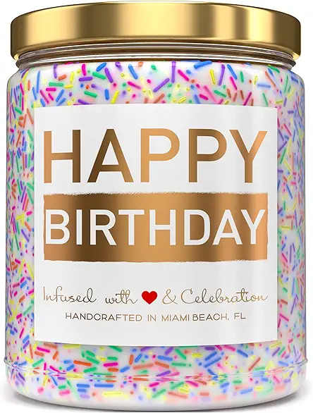 Happy Birthday Candle - Vanilla Birthday Cake Scent...