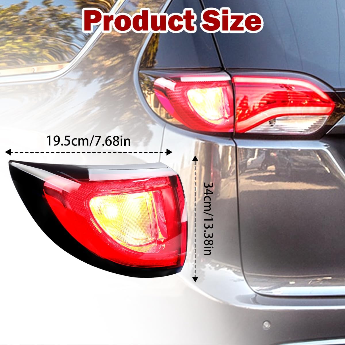 Halogen Tail Light For Chrysler Pacifica 2017 2018 2019 2020 Outer Taillight Rear Lamp Lights Assembly CH2804113 (Left Driver Side)