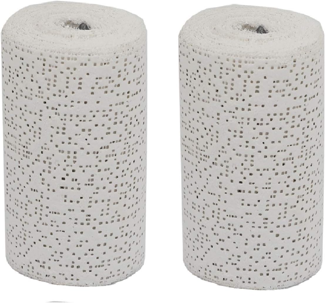 2 Pack 6 inch x 15 feet (Total 30ft Long) White Plaster Cloth Gauze Bandages Rolls for Art Project, Belly Cast, Mask Making, Sculptures, Body Casts, Craft Projects, Scenery Construction
