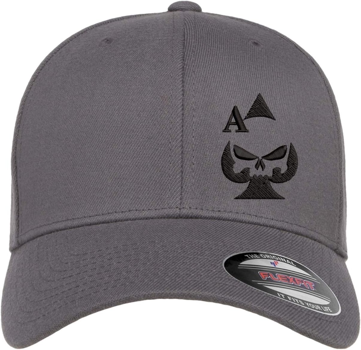 Ace of Spades Sniper Gun Punisher Embroidered Flexfit Fitted Baseball Cap Hat 2nd Amendment Constitutional Rights