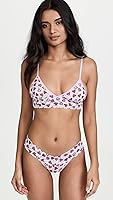 Vista 5 de hanky panky Bralette triangular acolchado con latido del corazón para mujer, Blanco Multi