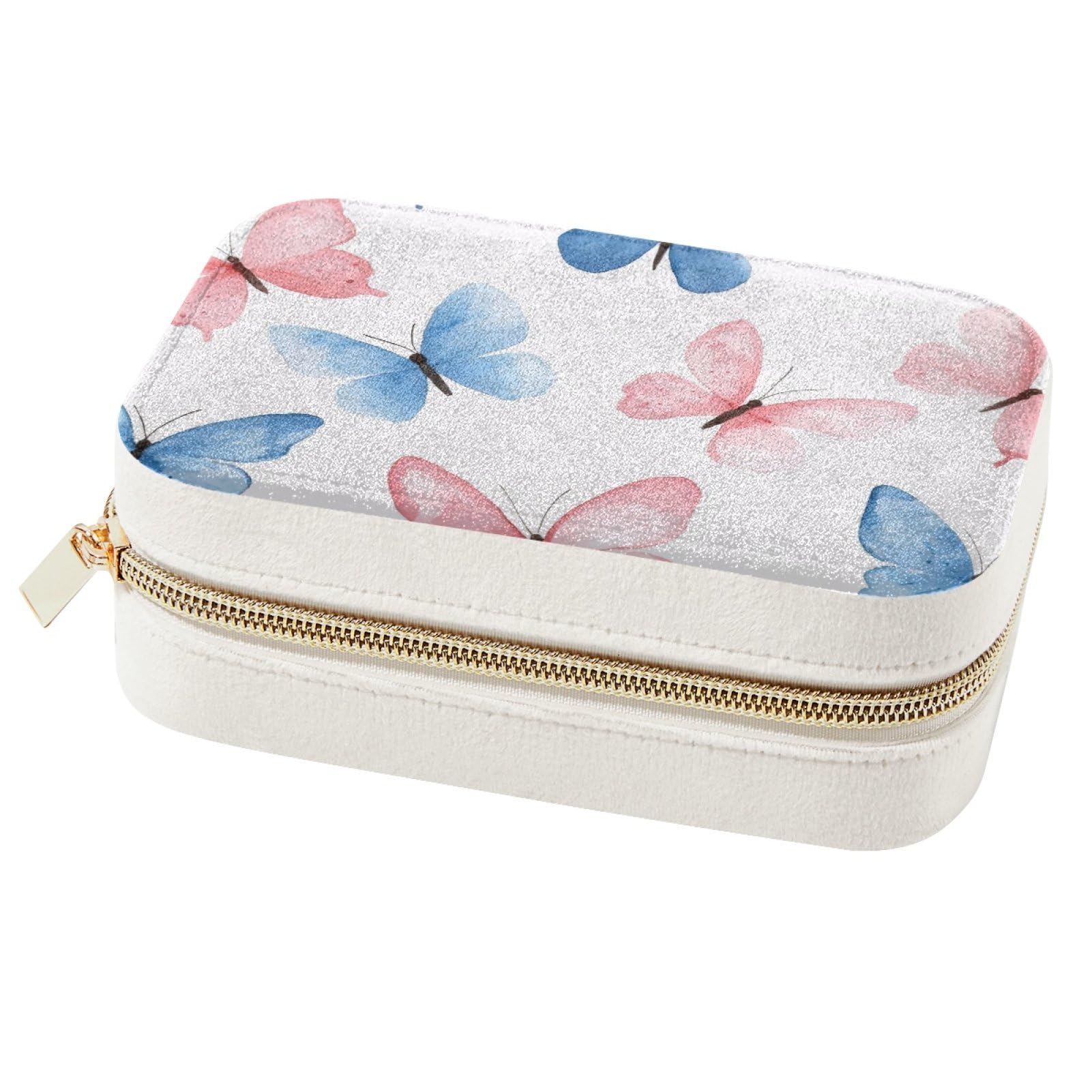 Organiseur de bijoux de voyage papillons pour boucles et bagues