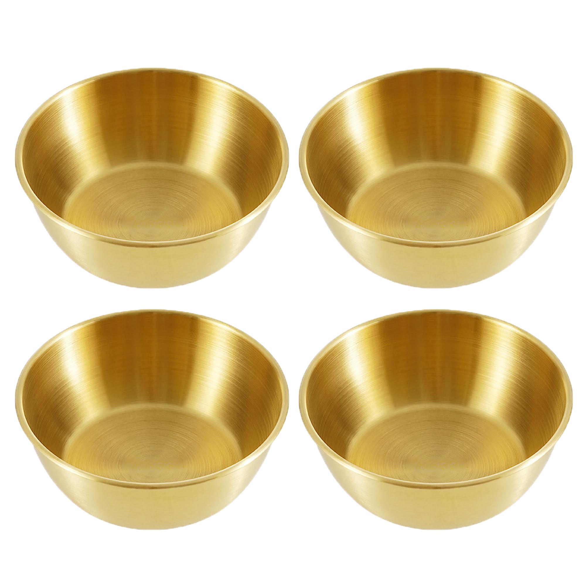 duoyif Ciotole Per Salsa 12cm 4 pezzi Golden, Ciotoline da Snack In Acciaio Inox, Mini Ciotoline Di Servizio, Piccola Ciotola Rotonda Per Salse Snack Aperitivi Dessert Sushi Spezie (oro, 12x4cm)