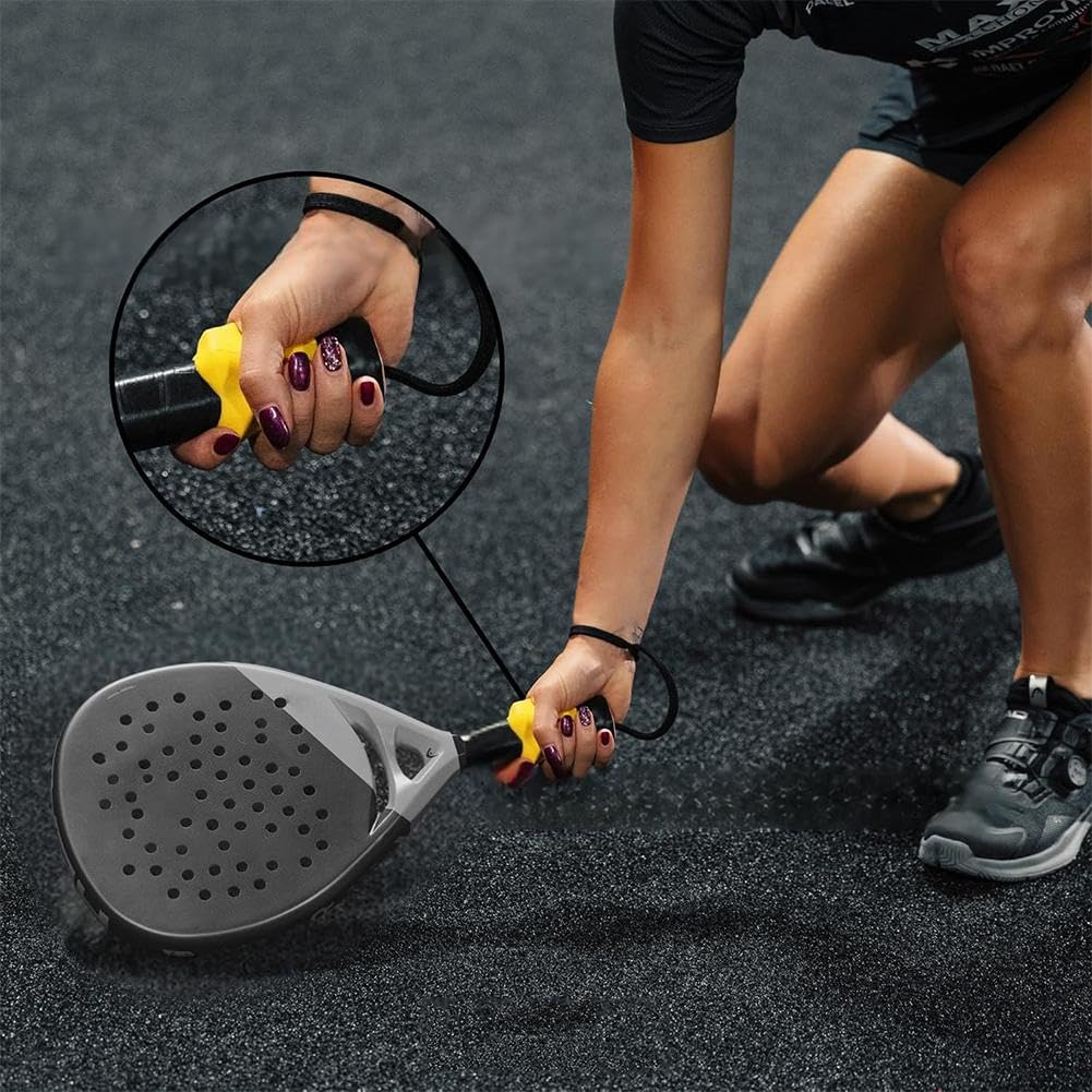 Copertura per manico per racchetta da tennis, antiscivolo, in silicone, con guida per la posizione della mano, riduce l'affaticamento del polso e del gomito, adatto per tennis, paddle, pickleball