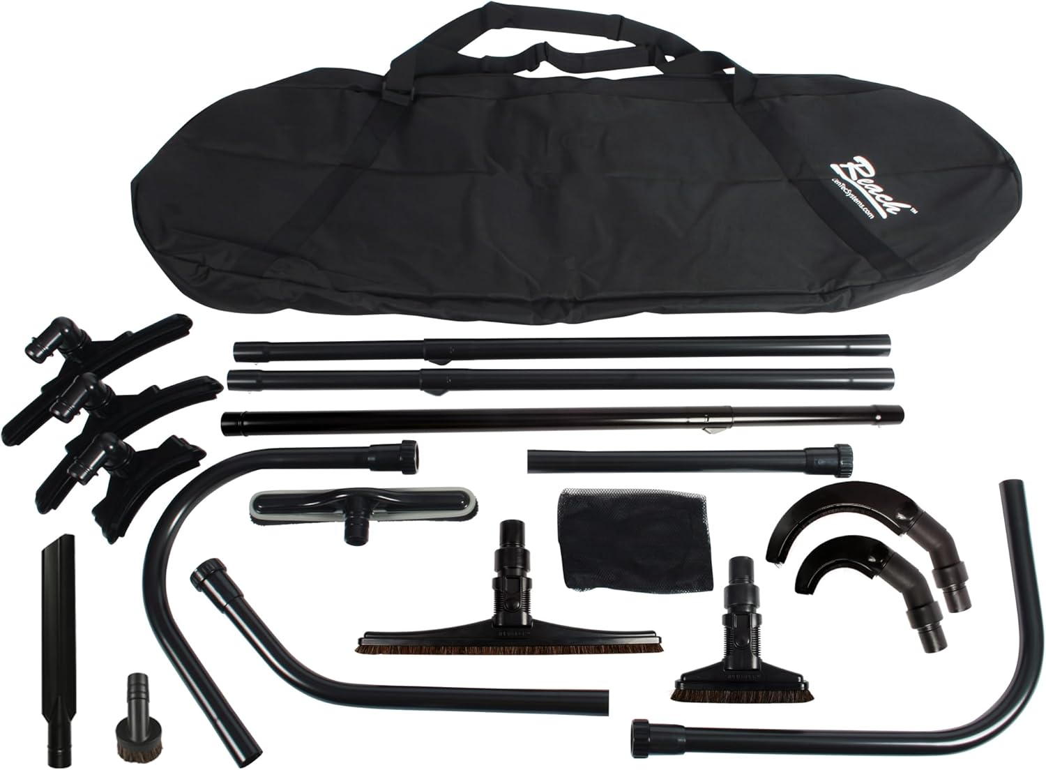 Cen-Tec Systems 93125B High Reach Vacuum Attachment Kit with Carry Bag, 24 Ft, Black