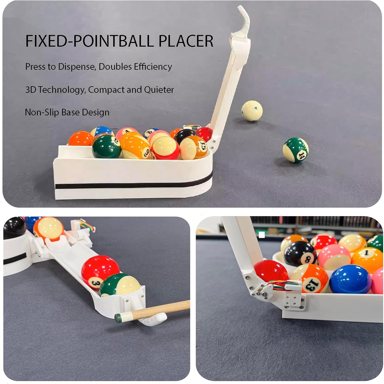 Billiards Training Rack pro,Pool Skills Trainer & Ball Launcher,Accuracy Practice Aid for Snooker & Nine Ball,Practice Equipment for Billiards Lovers