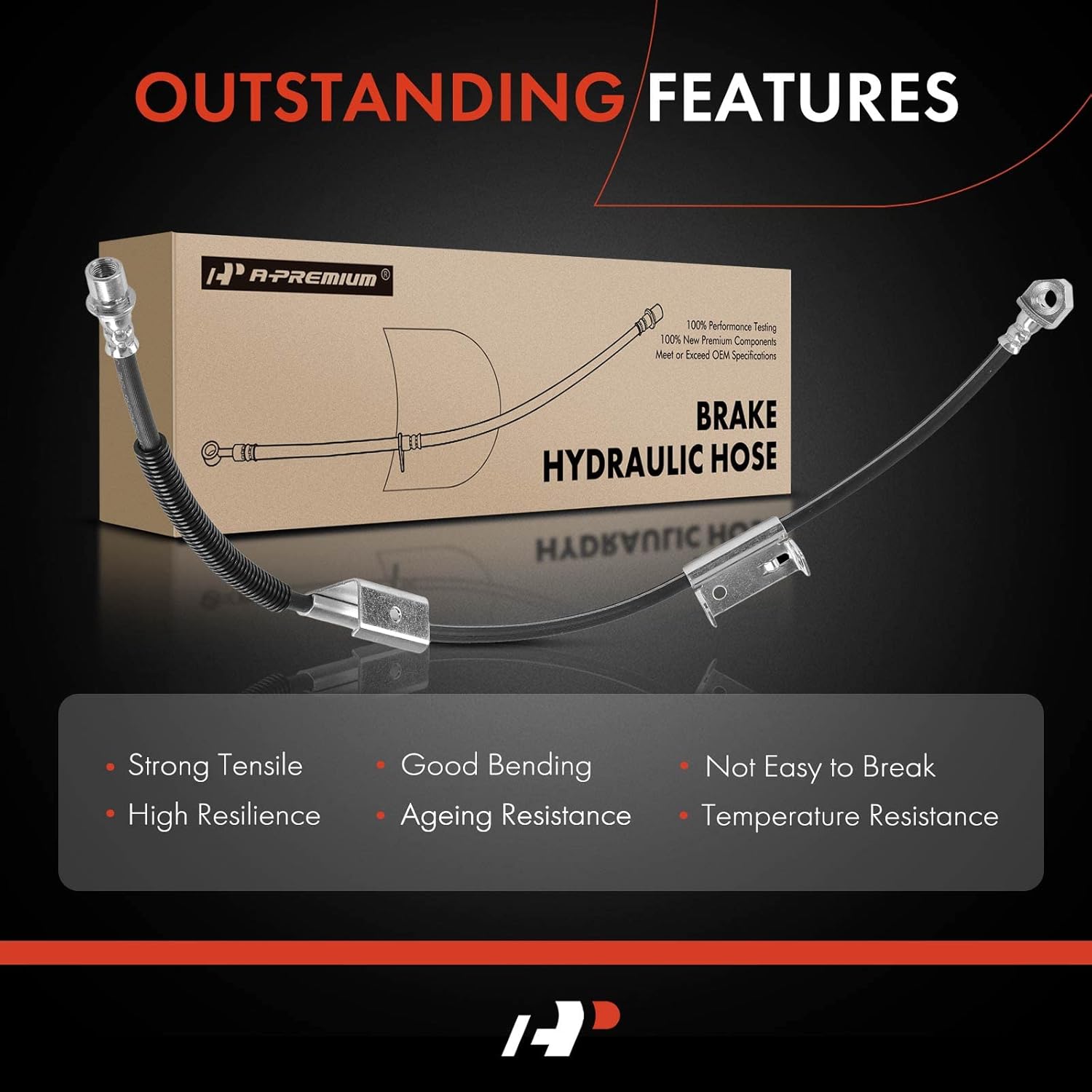 A-Premium Front Driver Brake Hydraulic Hose Compatible with Select Chevy and GMC Models - Silverado 1500/Sierra 1500 2006-2007, Silverado 1500 Classic/Sierra 1500 Classic 2007, RWD Only