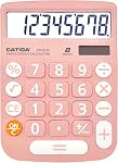 Calculatrice de bureau CATIGA 8 chiffres avec alimentation solaire et affichage LCD, grands boutons, pour la maison, le bureau, l'école, la classe et les affaires, 4 fonctions petites calculatrices de base pour le bureau, CD-8185