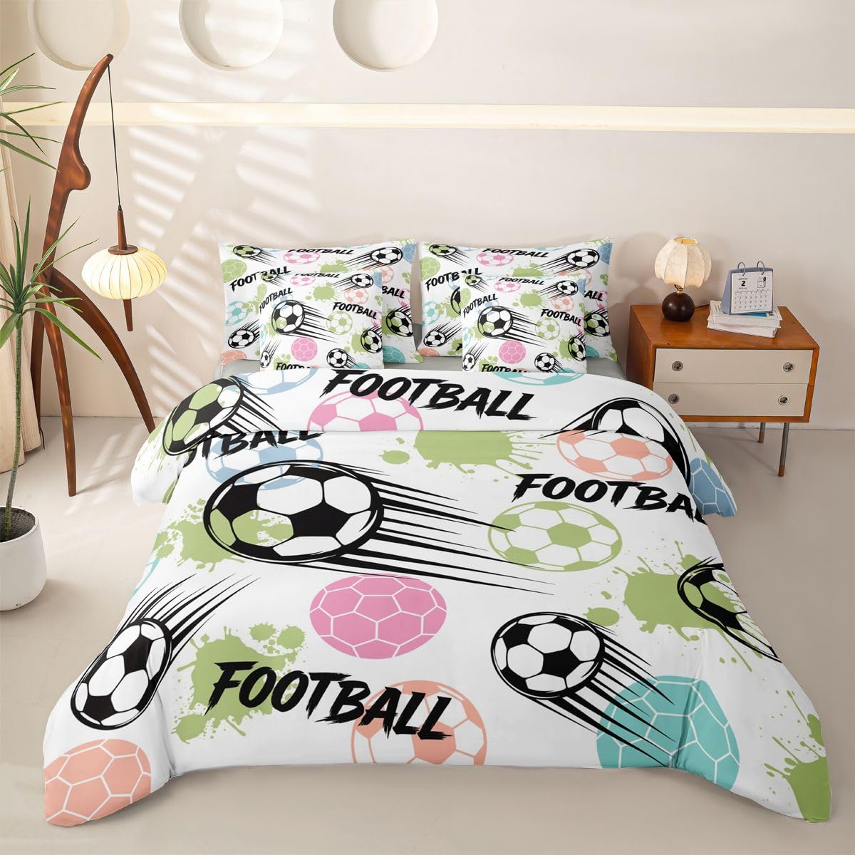 Homewish Kinder Fußball Bettwäsche 200x200 7-teilig
