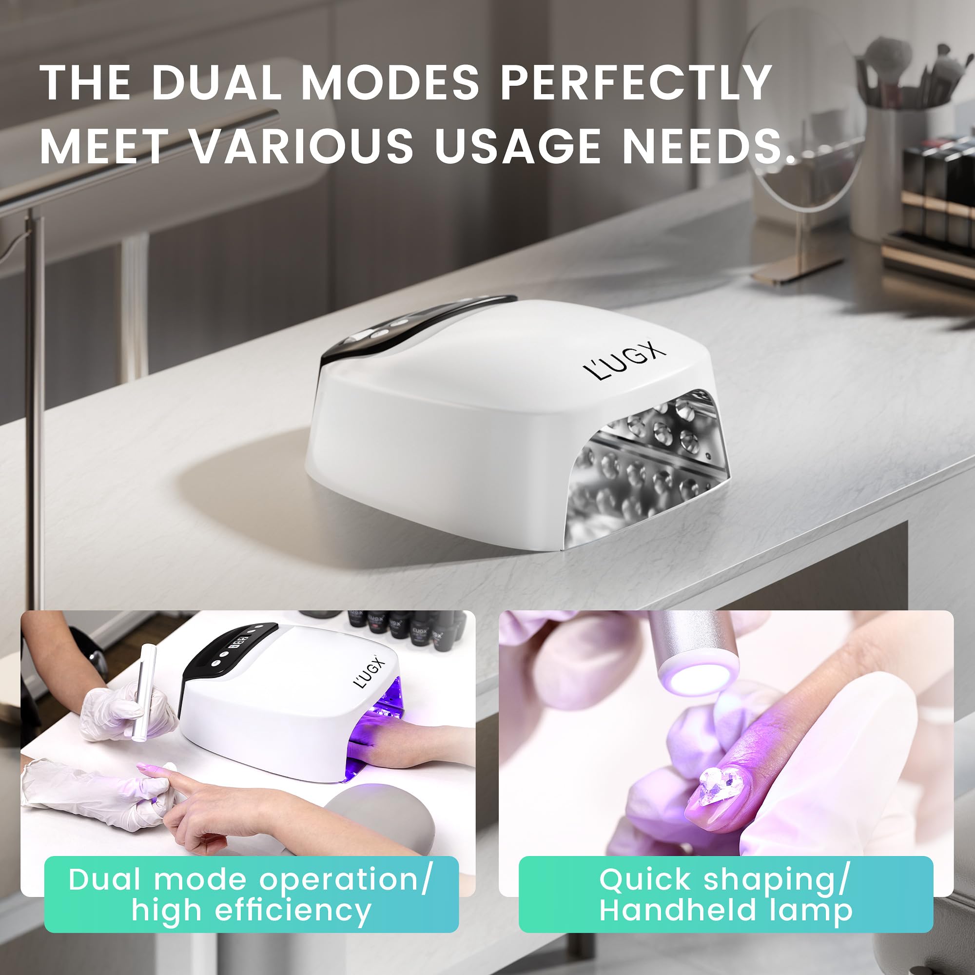 L'UGX UV LEDライト Amazon.com : L'UGX 2 in 1 UV LED Nail Lamp, Rechargeable UV Light