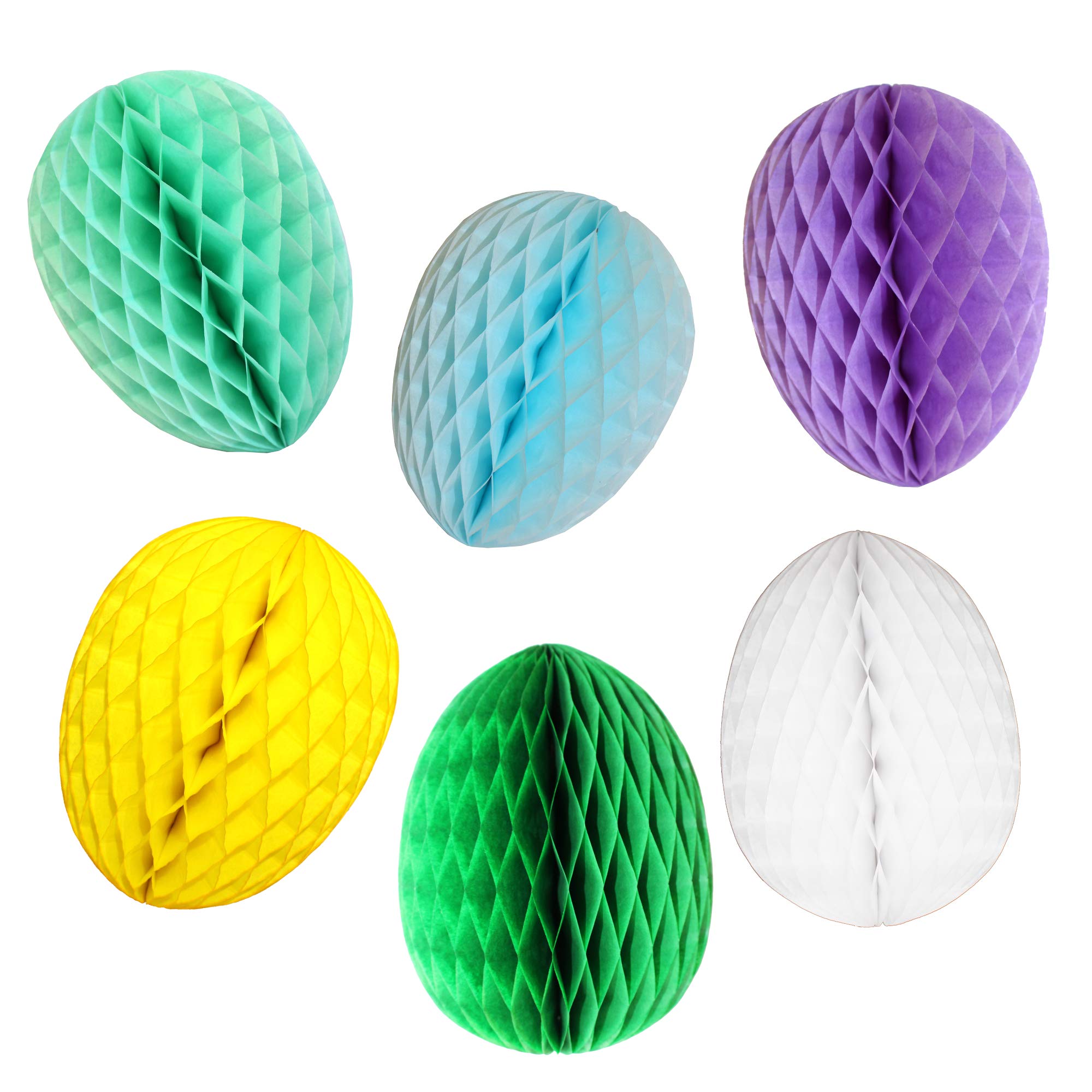 6-Pack 9 Inch Tissue Paper Easter Eggs, Pastel Mix