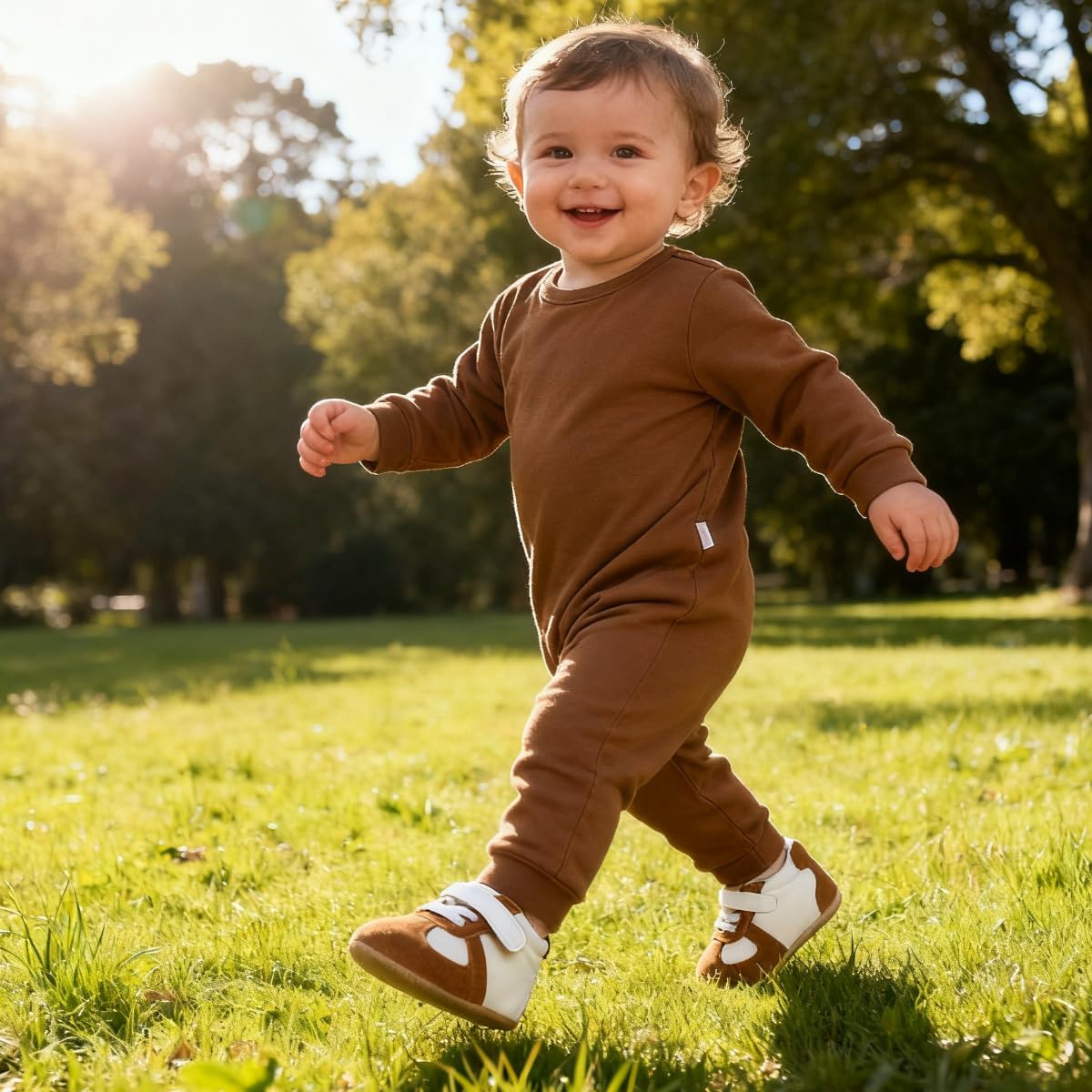 Newbron Baby Boys Girls Retro Sneakers Pu Leather Rubber Sole Walking Shoes Toddler Non-Slip First Walkers Infant Slippers Crib Shoes - Image 3