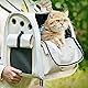 cozyliv ペットキャリー 猫 リュック キャリー 折りたたみ式 小型犬/小動物用 キャリーバッグ カーテン付き 大容量ペットリュック お花見 ピックニック お出かけバッグ 旅行 通院 避難に 通気ペットバッグ 飛出し防止リード付き（ホワイト）