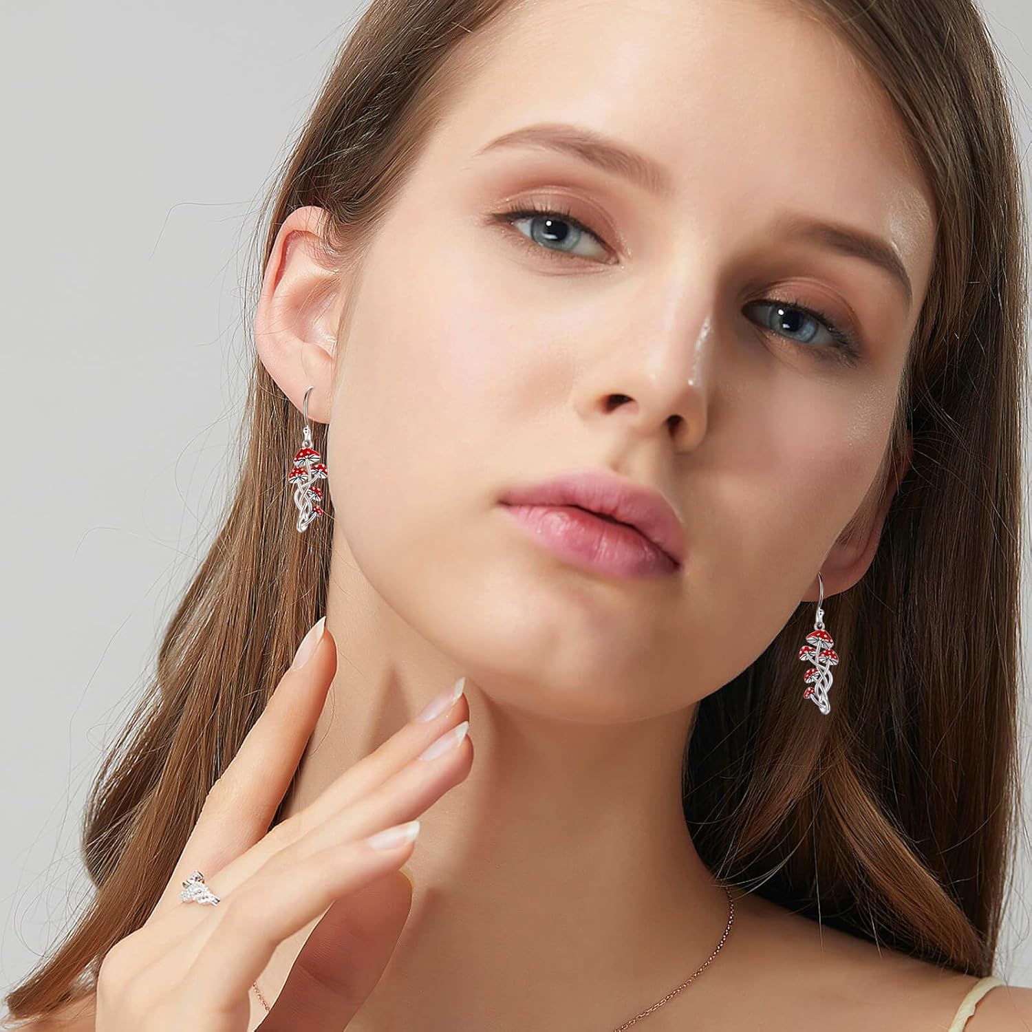925 Sterling Silver Mushroom Earrings Dangle Hypoallergenic Jewelry Gifts for Mushroom Lovers Women - Image 5