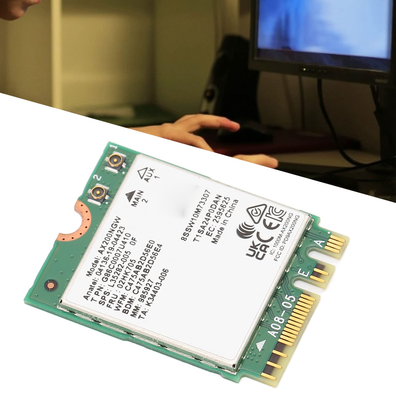 Scheda di Rete NGFF, 2.4G 5G Dual Band 574Mbps 2400Mbps Connessione BT5.1 Comoda Scheda di Rete Wireless Stabile, Trasmissione Stabile Durevole a Bassa Potenza per Windows 10 11 64Bit