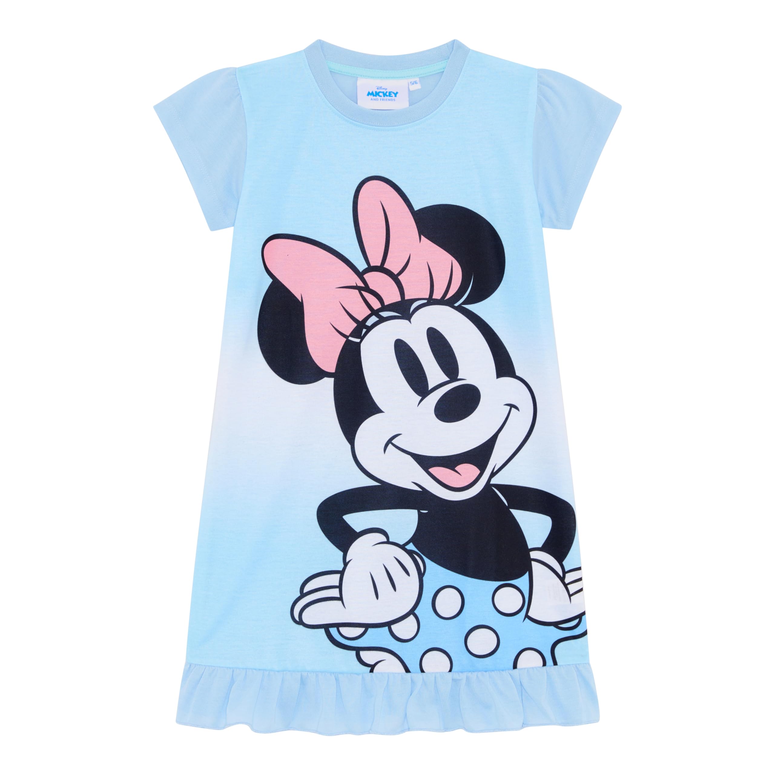 Camicia Da Notte Junior Con Stampa Mickey E Minnie Mouse - Rosa, Manica Corta, Taglia X-Large
