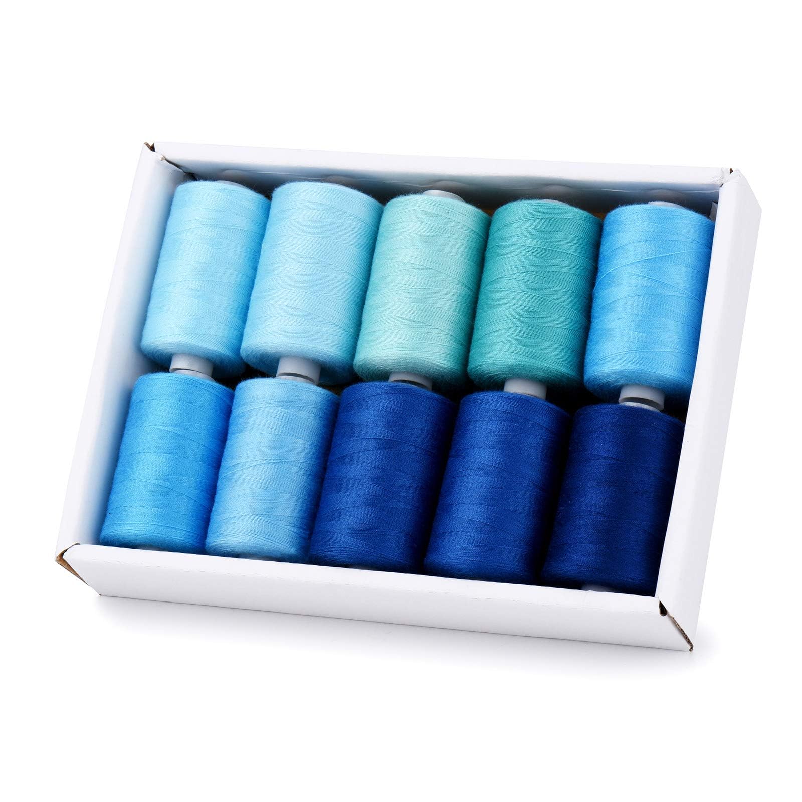 Excefore Sewing Thread - 10 Color Sets, 1000 Yards Per Spool, 40S/2 Polyester for Sewing, Embroidery & Hand Sewing