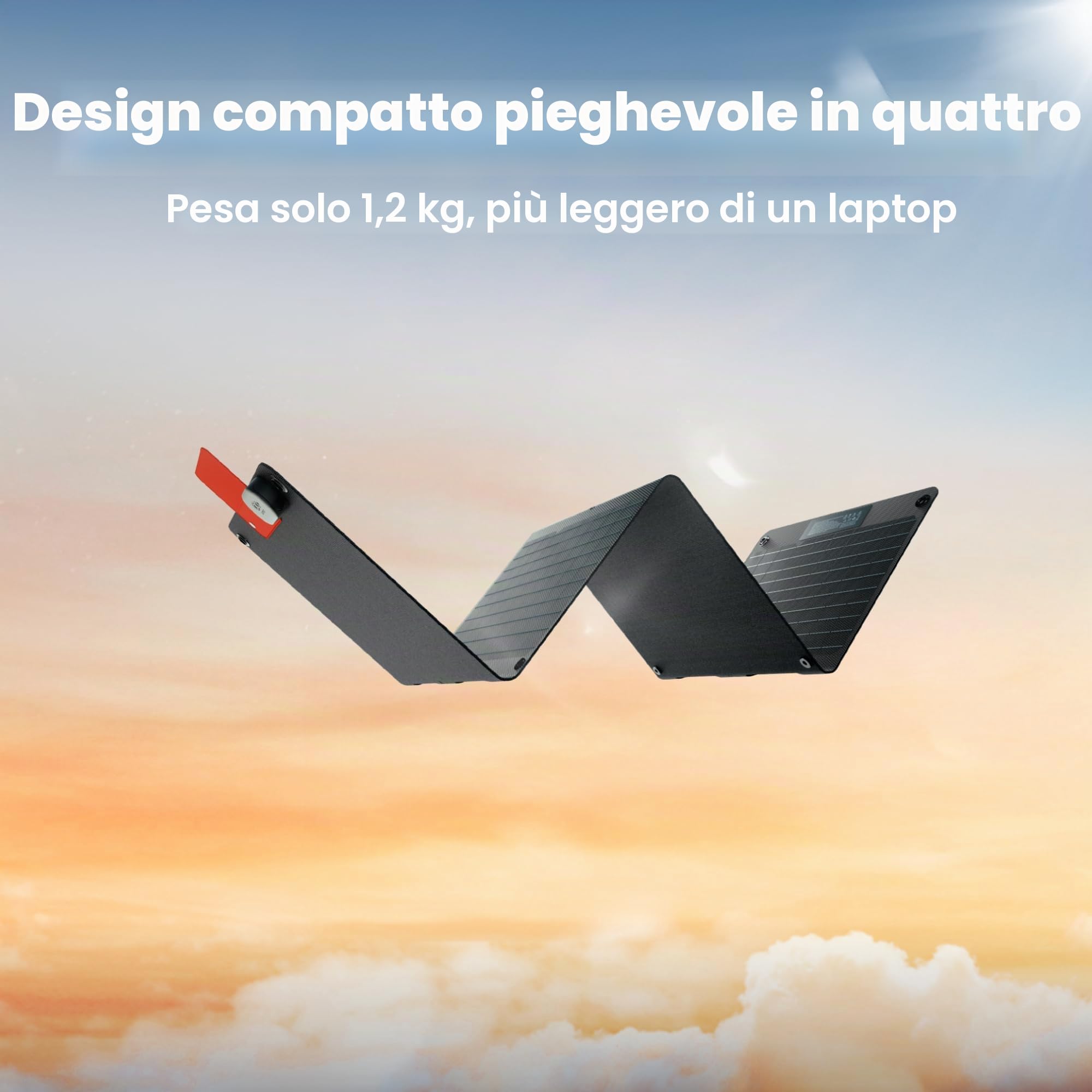 Jackery Pannello solare portatile da 40 W, con porte USB-C e USB-A | Caricabatterie solare pieghevole a forma di libro, compatibile con Jackery 100Plus/240 v2, IP68 impermeabile
