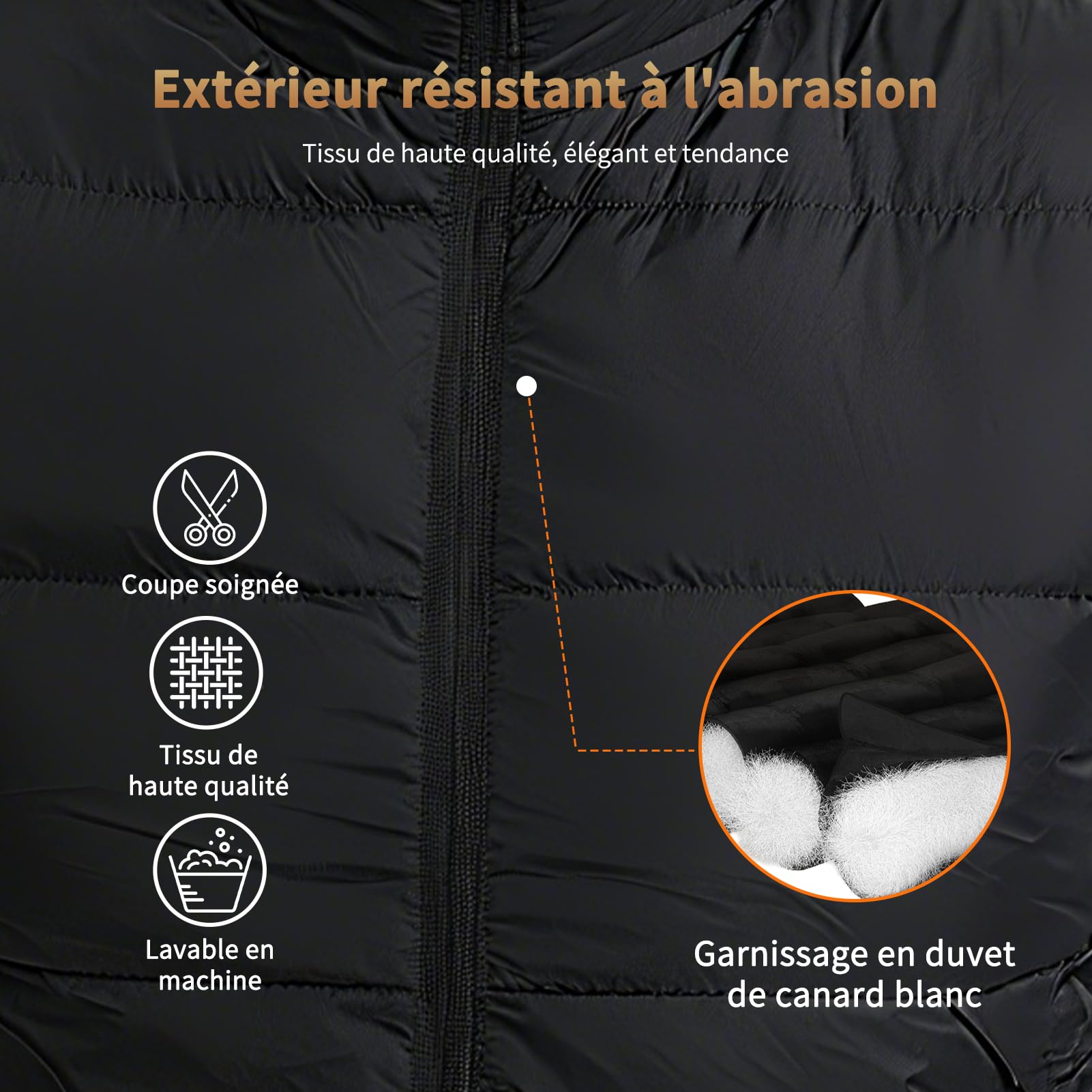 Chaleco Calefactable Hombre con Batería USB 10000mAh, 3 Temperatura Ajustable con 15 Zonas Calefactables, Chaqueta Térmica para Deportes Motorizados Viajes al Aire Libre Ciclismo Esquí